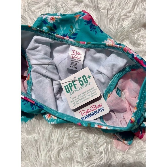 Nwt Floral Baby Swimsuit, Size 6-12 months Ruffle Butts - Picture 5 of 5